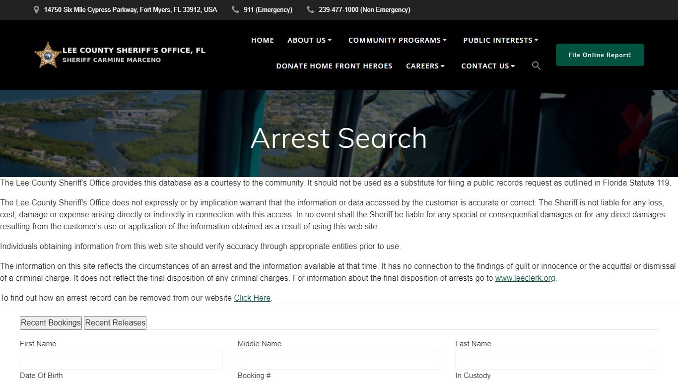 Arrest Search – Lee County Sheriff's Office