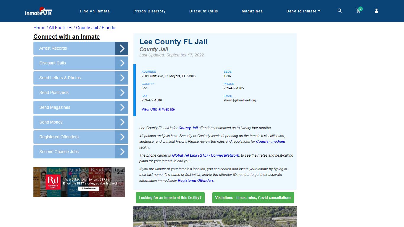 Lee County FL Jail - Inmate Locator - Ft. Meyers, FL